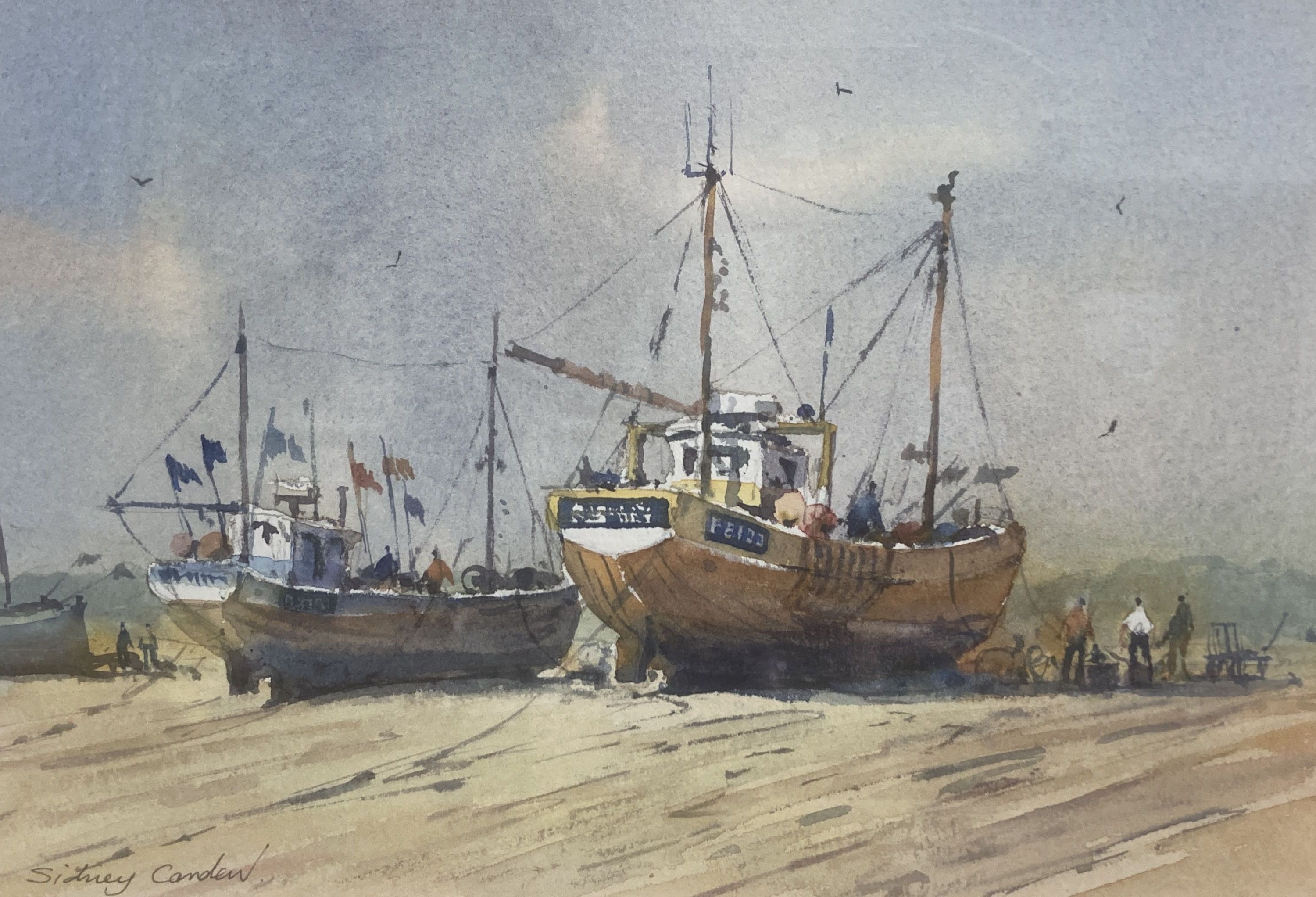 Sidney Cardew (1931-), watercolour, Hastings foreshore, signed, 18 x 27cm